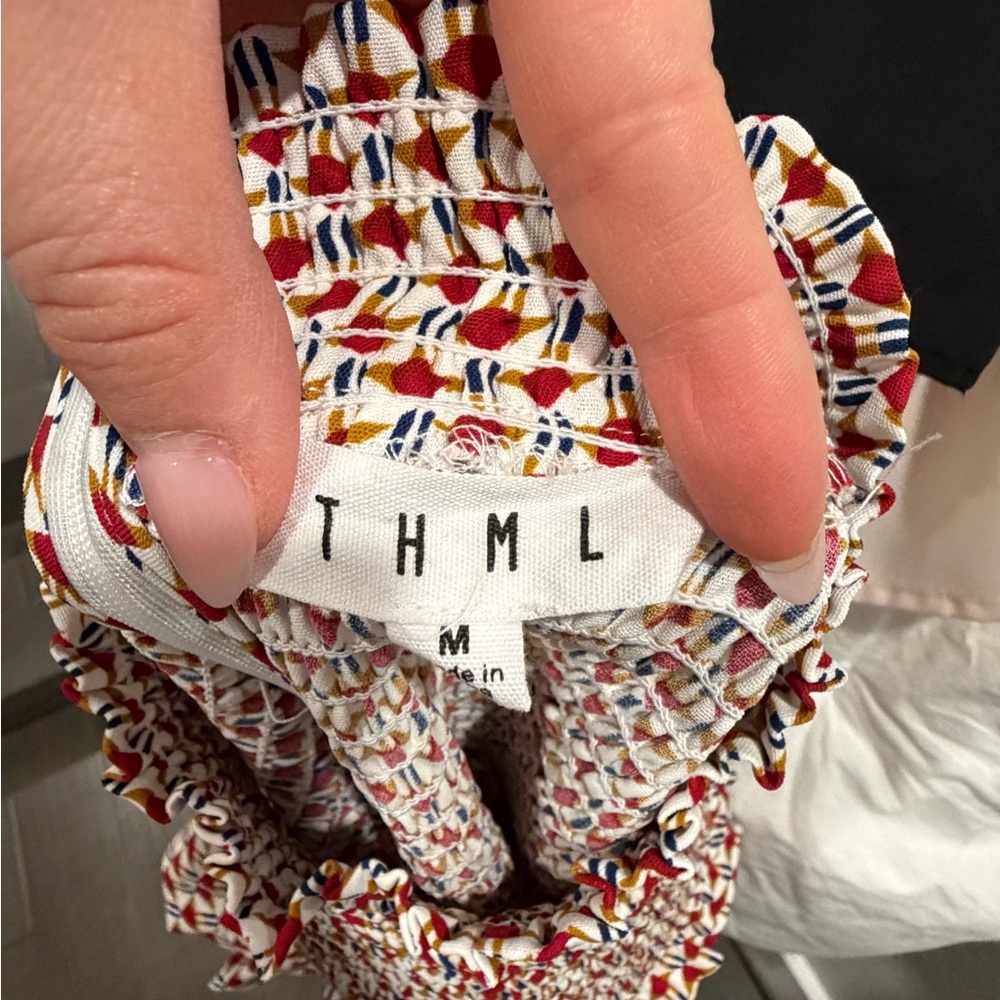 Thml Red And White Patterned Blouse - image 3